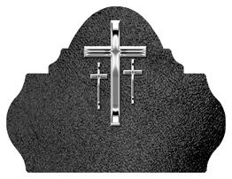 DARAY L 517 SL SH BK Silver 3 Crosses Shimmer Black Background
